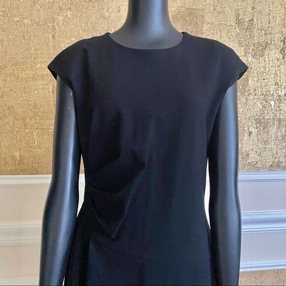 LAFAYETTE 148 black viscose  classic midi dress 10 - Picture 3 of 8